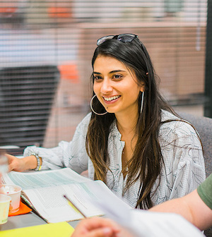 Mercer counseling student smiling in classroom