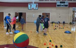 Mercer BSEd Health and Phys Ed students in school gym