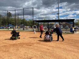 Mercer BSEd health and phys ed students on baseball field